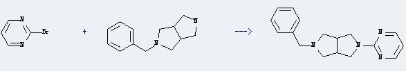 2-Bromopyrimidine can react with 2-benzyl-octahydro-pyrrolo[3,4-c]pyrrole to produce 2-benzyl-5-pyrimidin-2-yl-octahydro-pyrrolo[3,4-c]pyrrole